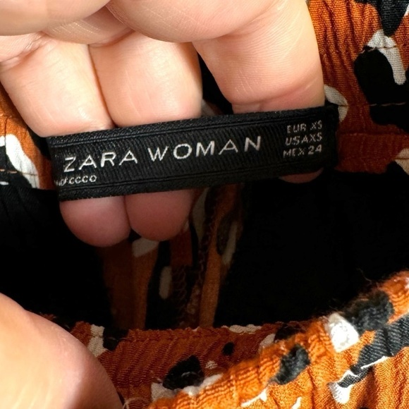 4 for $20 SALE! Zara Woman Leopard Print Tuxedo Stripe Pants, Orange/Black, XS - Picture 4 of 11